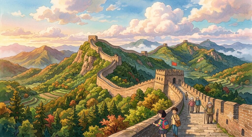 Great wall of china Gibli style