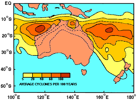 Australian Tropical Cyclone Heat Map
